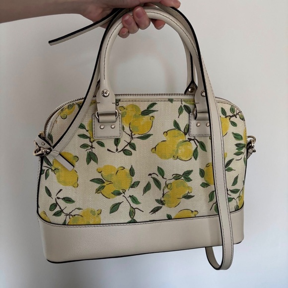 Kate Spade rare lemon print satchel purse - Picture 2 of 3